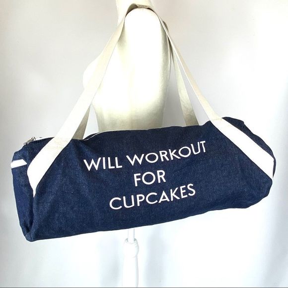 Will Workout For Cupcakes gym bag duffel bag lg - Picture 13 of 16